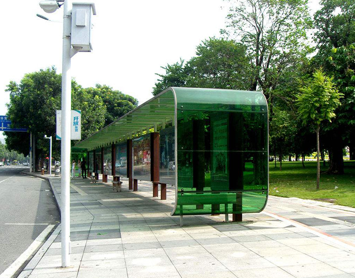 公交候车亭41-公交站候车亭-广东电动伸缩棚-车棚雨棚厂家-停车棚